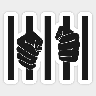 Arrested Behind Prison Bars Sticker